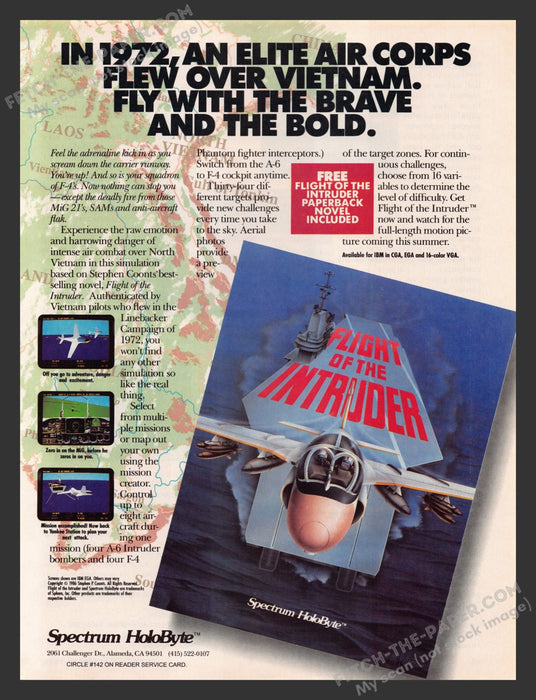 Flight of the Intruder Video Game 1990s Print Advertisement Ad 1990