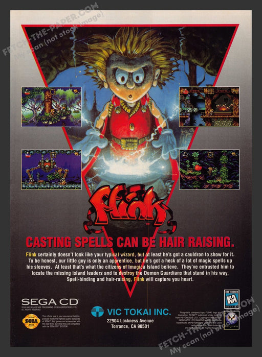 Flink Video Game 1990s Print Advertisement Ad 1994
