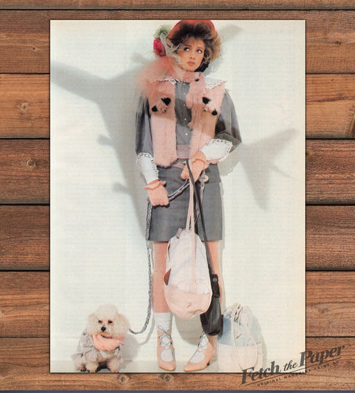 Flying Phobia Fashion Poodle Pink Fur Vest Travel Magazine Photo 1983 1980s