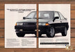 Ford Escort GT Pocket Rocket Black Sport Coupe Print Ad 1990 1990s (2pgs)