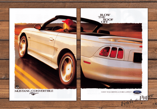Ford Mustang Convertible "Blow the Roof Off" Cruise Print Ad 1997 1990s (2pgs)
