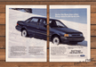 Ford Tempo All-Wheel-Drive Sedan Snow Hill Pile Up Print Ad 1988 1980s (2pgs)