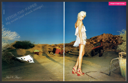 Fornarina 2000s Print Advertisement (2 pages) 2005 Legs Model Garbage Dump Area Fetch-the-Paper