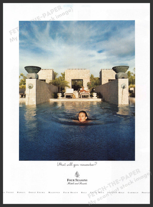 Four Seasons 2000s Magazine Print Advertisement 2005 "What will you remember?" Four Seasons