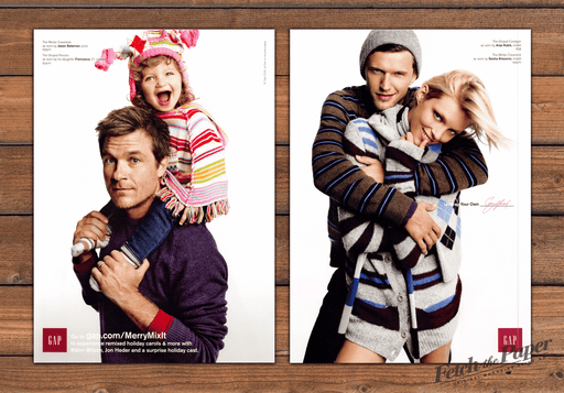 Gap Jason Bateman Anja Rubik Sweaters 1 Page (Front/Back) Print Ad 2008 2000s