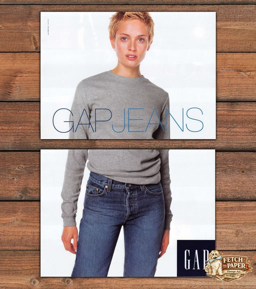 Gap Jeans Short Blonde Pixie Gray Tee Print Ad 1997 1990s (2pgs)