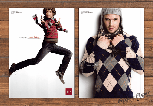 Gap Jon Heder Cam Gigandet Argyle 1 Page (Front/Back) Print Ad 2008 2000s