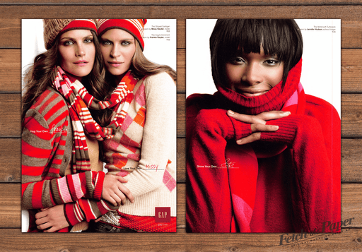 Gap Missy Frankie Rayder Jennifer Hudson 1 Page (Front/Back) Print Ad 2008 2000s