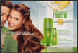 Garnier Fructis 2000s Print Advertisement (2 pgs) 2007 Couple Red Hair Drink Garnier Fructis