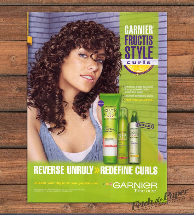 Garnier Fructis Style Curls Bouncy Curl Control Hair Print Ad 2008 2000s