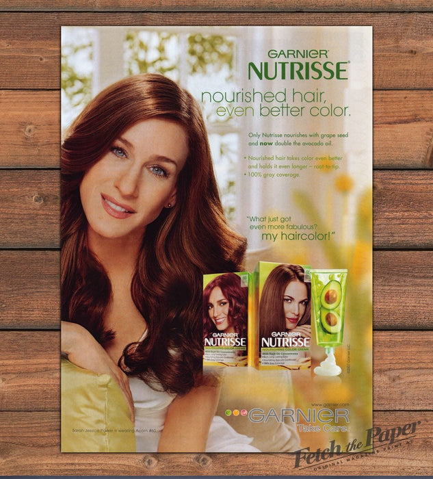 Garnier Nutrisse Sarah Jessica Parker Hair Color Auburn Print Ad 2007 2000s