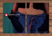 Gasoline Jeans Bare Midriff Low-Rise Jeans Red Cord Print Ad 1998 1990s (2pgs)