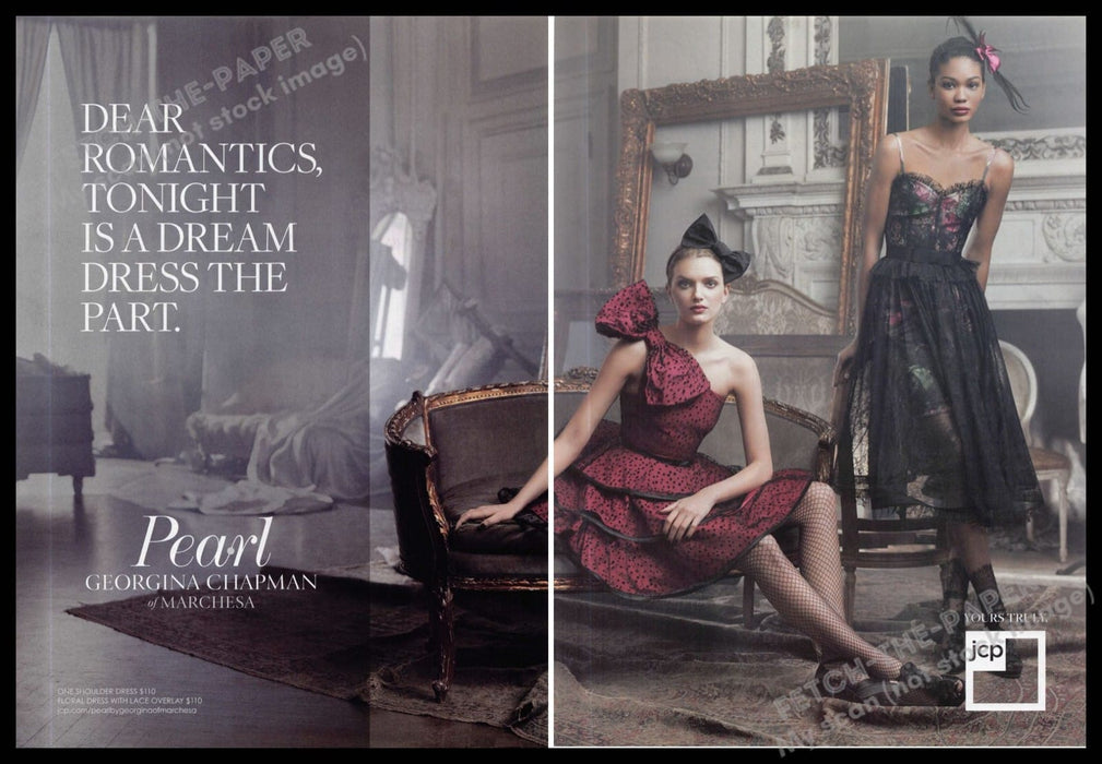 Georgina Chapman of Marchesa 2010s Print Ad (2 page) 2013 Fishnet Legs Fashion