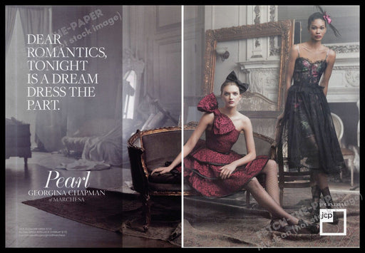 Georgina Chapman of Marchesa 2010s Print Ad (2 page) 2013 Fishnet Legs Fashion