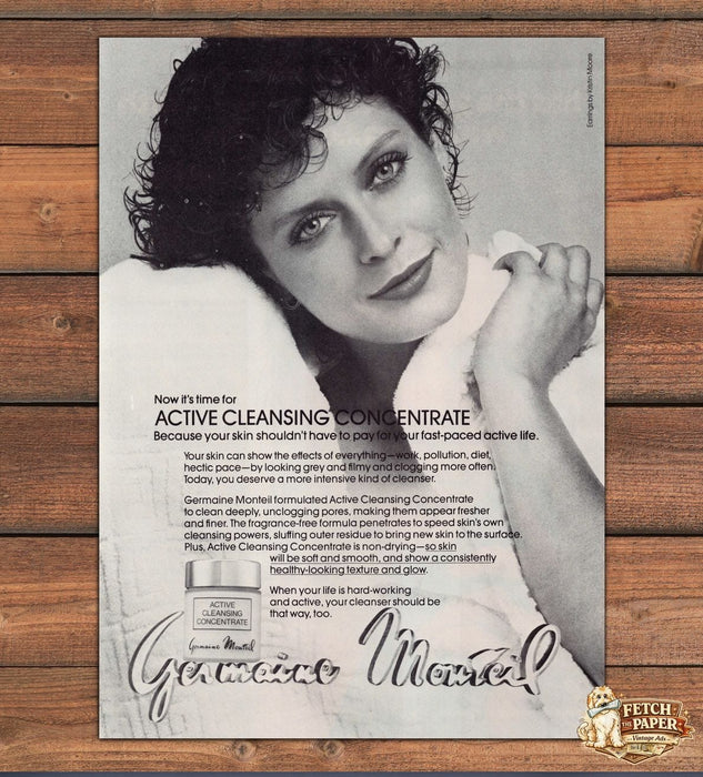 Germaine Monteil Active Cleansing Concentrate Skin Care Print Ad 1981 1980s