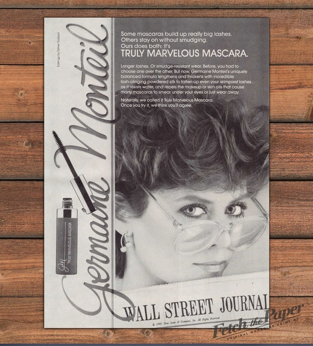 Germaine Monteil Truly Marvelous Mascara Wall Street Journal Print Ad 1981 1980s