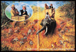 Gilbey's Gin 1980s Print Advertisement (2 pgs) 1982 African Tigers Illustration Fetch the Paper!