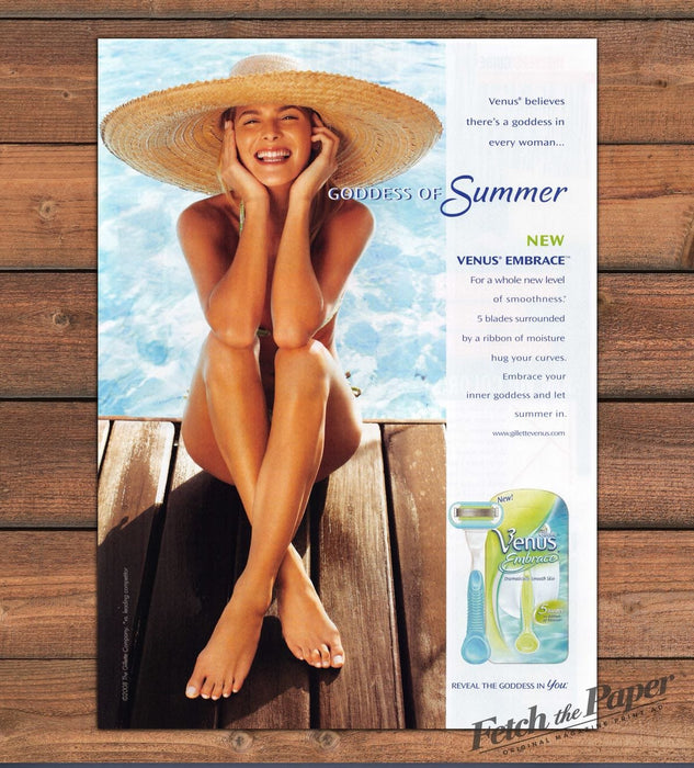 Gillette Venus Embrace "Goddess of Summer" Legs Print Ad 2008 2000s