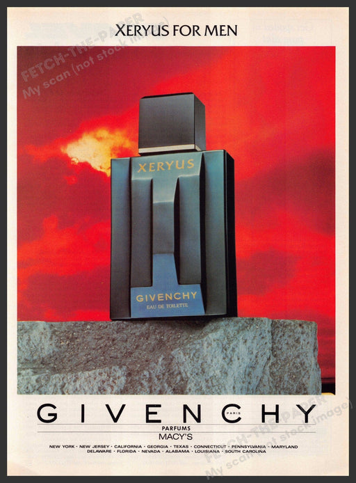 Givenchy Xeryus 1980s Print Advertisement 1987 Ad Promo (Not the cologne) Givenchy Xeryus
