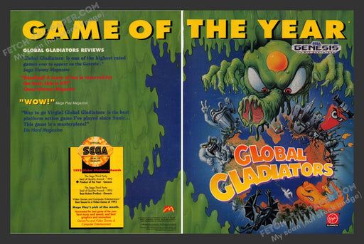 Global Gladiators Video Game 1990s Print Advertisement 2 Page Ad 1993