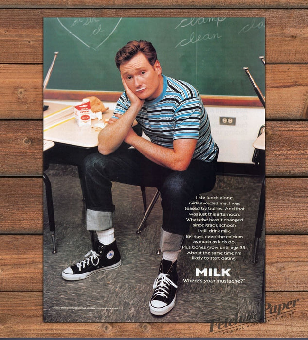Got Milk Where's Your Mustache Conan O'Brien Print Ad 1997 1990s