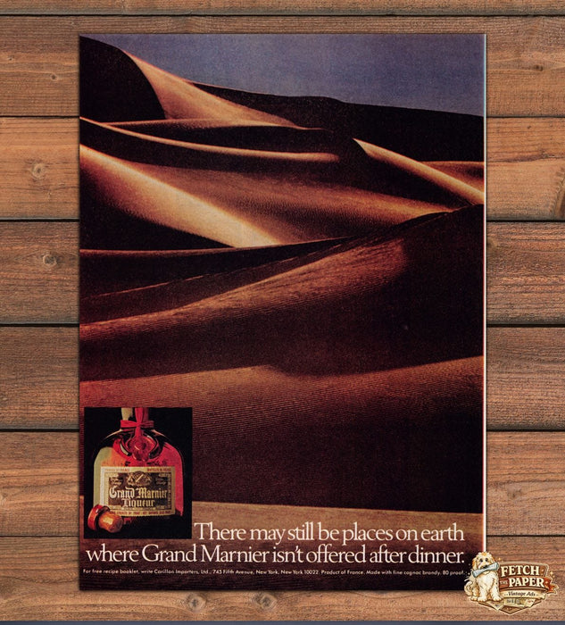 Grand Marnier Liqueur Desert Dunes After Dinner Print Ad 1978 1970s