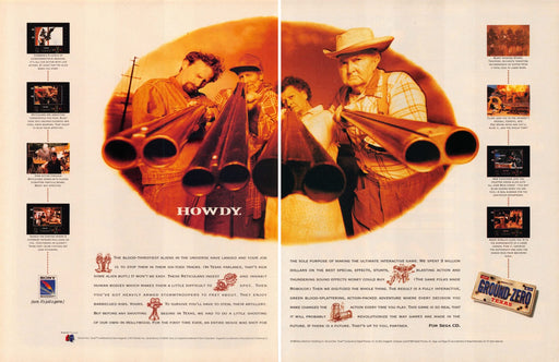 Ground Zero: Texas Video Game 1990s Print Advertisement 2 Page Ad 1994