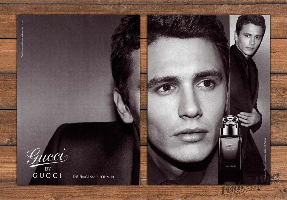 Gucci by Gucci Pour Homme James Franco Cologne Print Ad 2009 2000s (2pgs)