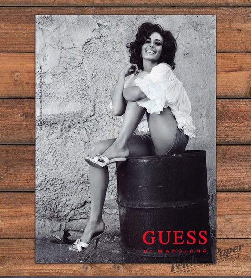 Guess by Marciano Line Ghost Barrel Pose Legs Retro Glam Print Ad 2008 2000s