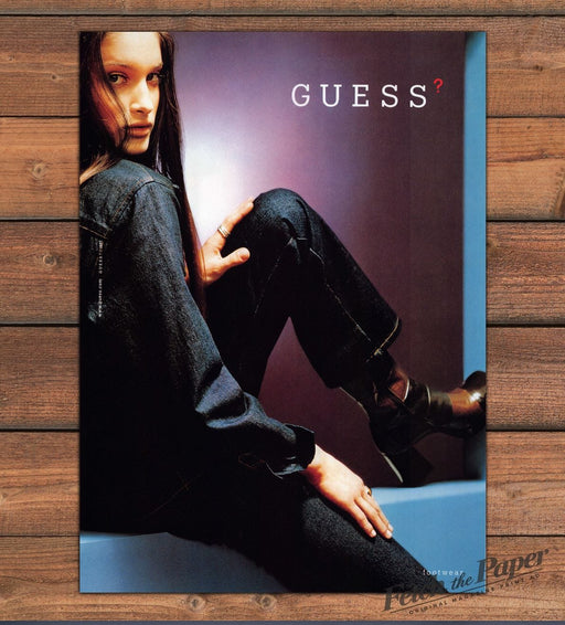 Guess Footwear Denim Jacket Brown Boot Print Ad 1997 1990s