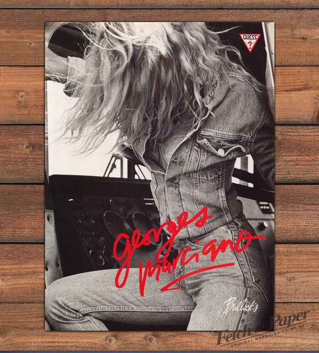 Guess Georges Marciano Jeans Denim Jacket Big Hair Truck Cab Print Ad 1987 1980s