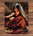Guess Leather Coat Woman In Dry Grass And Leaves Print Ad 1997 1990s