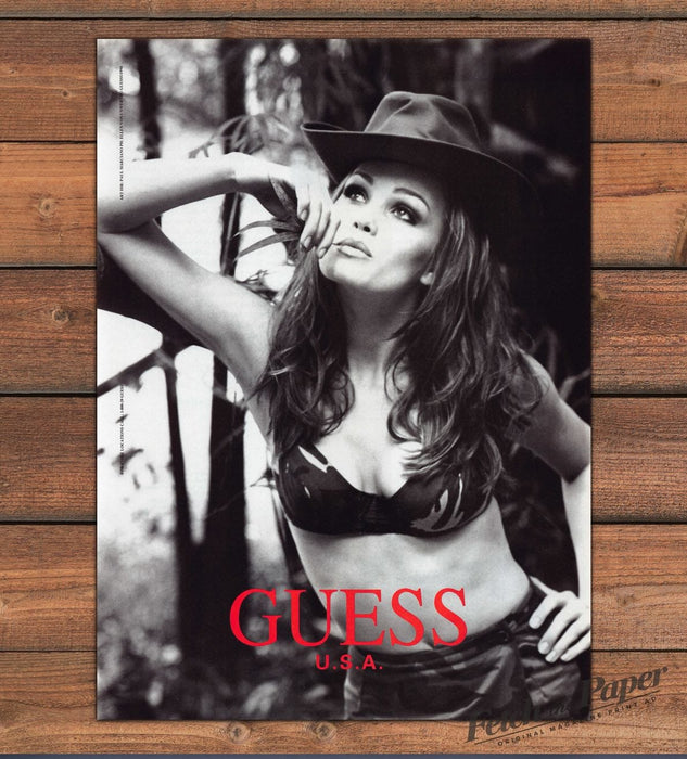 Guess U.S.A. Jungle Safari Sultry Adventure Camo Print Ad 1994 1990s