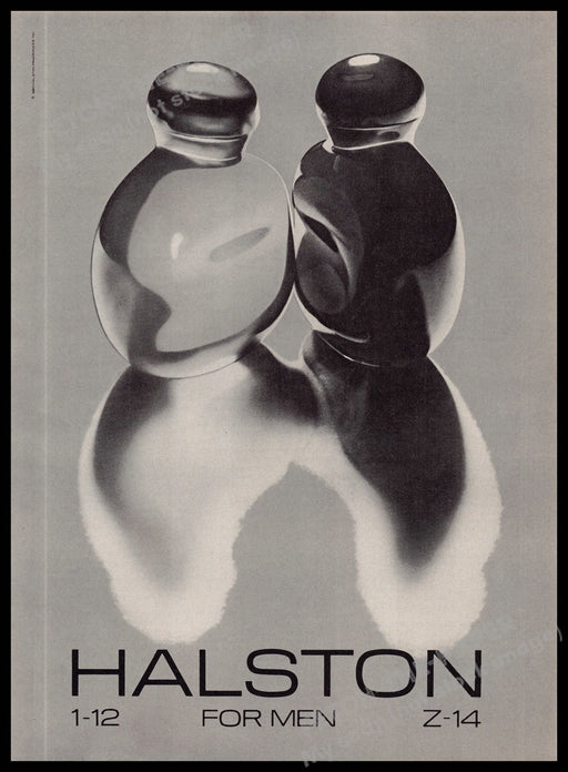 Halston 1-12 and Z-14 for Men 1980s Print Advertisement 1980 (See Description)