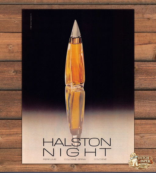 Halston Night 1980s Print Advertisement Ad 1982 (See Description)