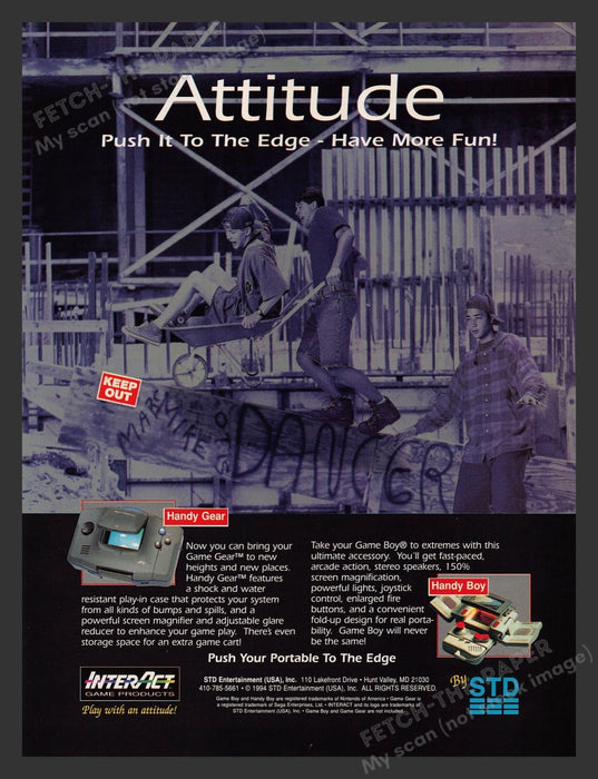 Handy Gear Handy Boy Portable Video Game 1990s Print Advertisement Ad 1994