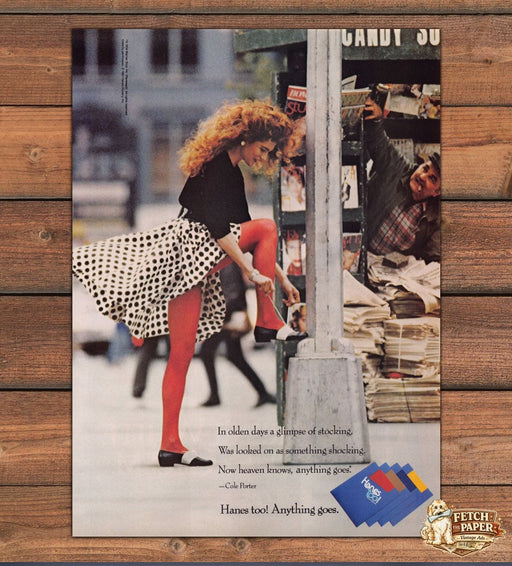Hanes 1980s Print Advertisement Ad 1987 Too! Colored Pantyhose Legs City Vendor