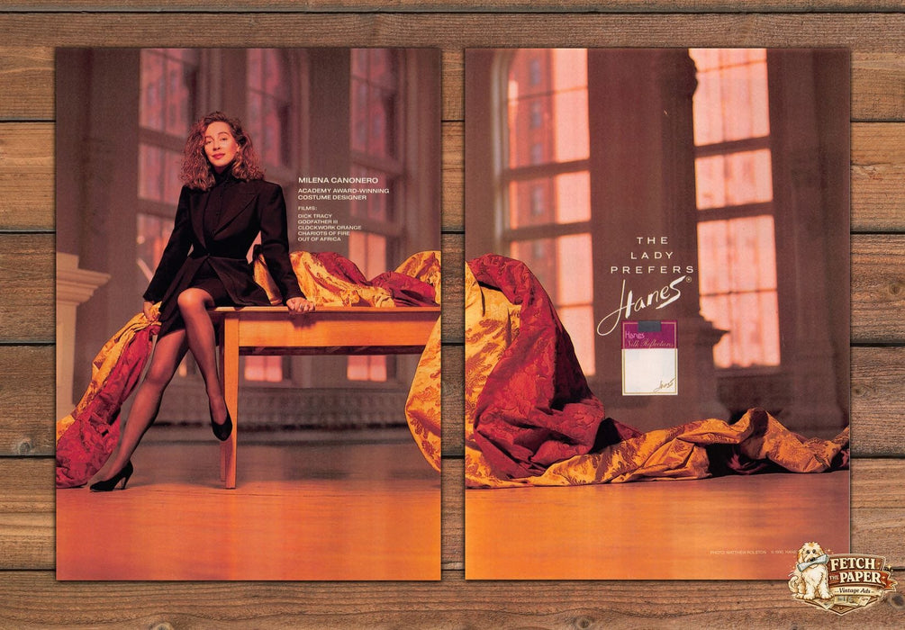 Hanes Milena Canonero Costume Designer Print Ad 1991 1990s (2 pg)