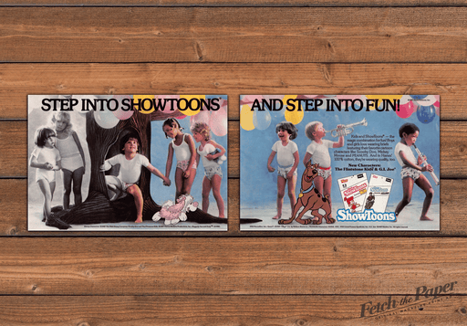 Hanes ShowToons Kids Briefs Scooby Doo GI Joe Print Ad 1987 1980s (2pgs)