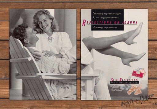 Hanes Silk Reflections Pantyhose Legs Joanna Print Ad 1987 1980s (2pgs)