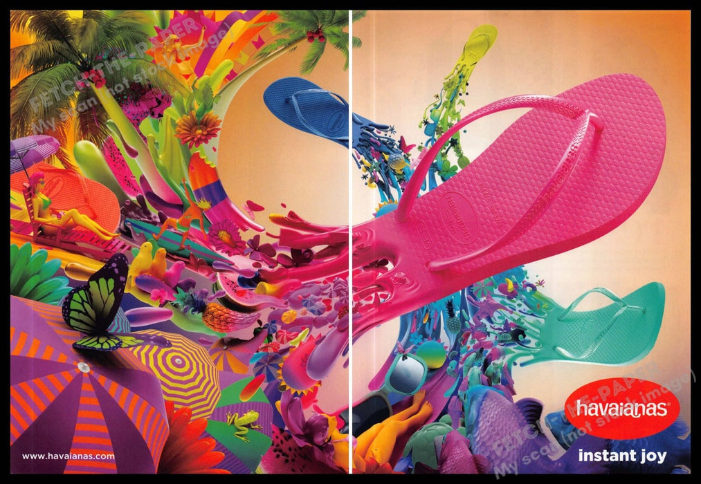 Havaianas 2010s Print Ad (2 page) 2013 Color Splash Flip Flops Bright Wave