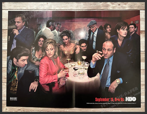 HBO Sopranos 2000s Magazine Fold Out Poster 2002 10.75" x 14.75" Sopranos