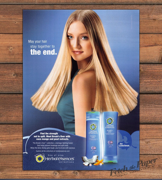 Herbal Essences Break's Over Shampoo Long Blonde Hair Print Ad 2007 2000s