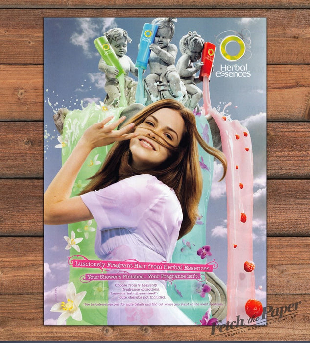 Herbal Essences Hair Care Cherub Statues Print Ad 2008 2000s