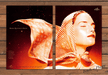Hermes Messenger of Dreams Pleated Scarf Model Orange Print Ad 1999 1990s (2pgs)
