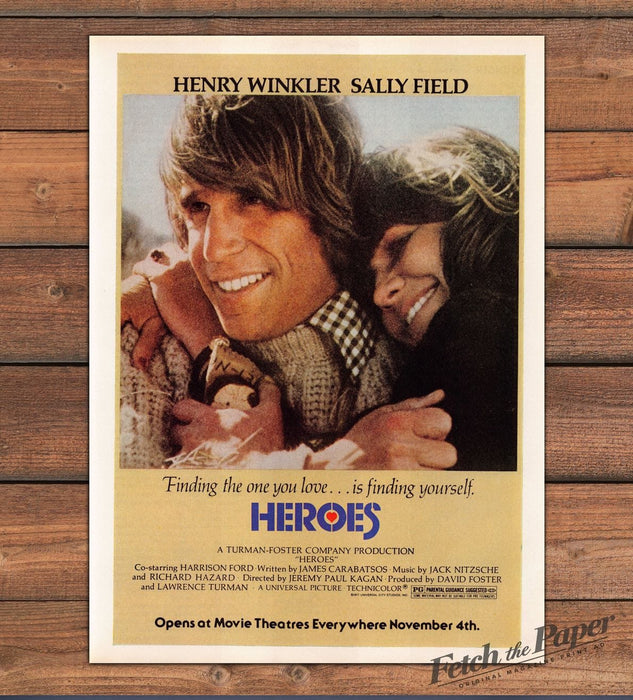 Heroes 1977 Movie Henry Winkler Sally Field Print Ad 1977 1970s