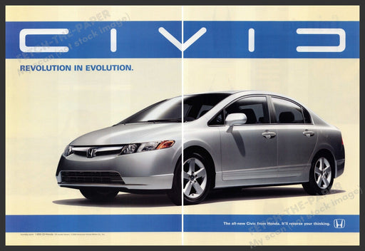 Honda Civic 2000s Print Advertisement (2 pages) 2005 "Revolution in Evolution" Fetch-the-Paper