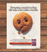 Hormel Salami Sticks Sad Chocolate Chip Cookie Face Print Ad 1987 1980s