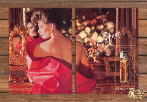 Houbigant Paris "Raffinee" Collection Royale 1980s Print Ad (2 Pages) 1984