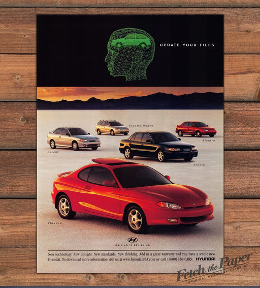 Hyundai Tiburon Elantra Sonata Accent Update Your Files Cars Print Ad 1997 1990s